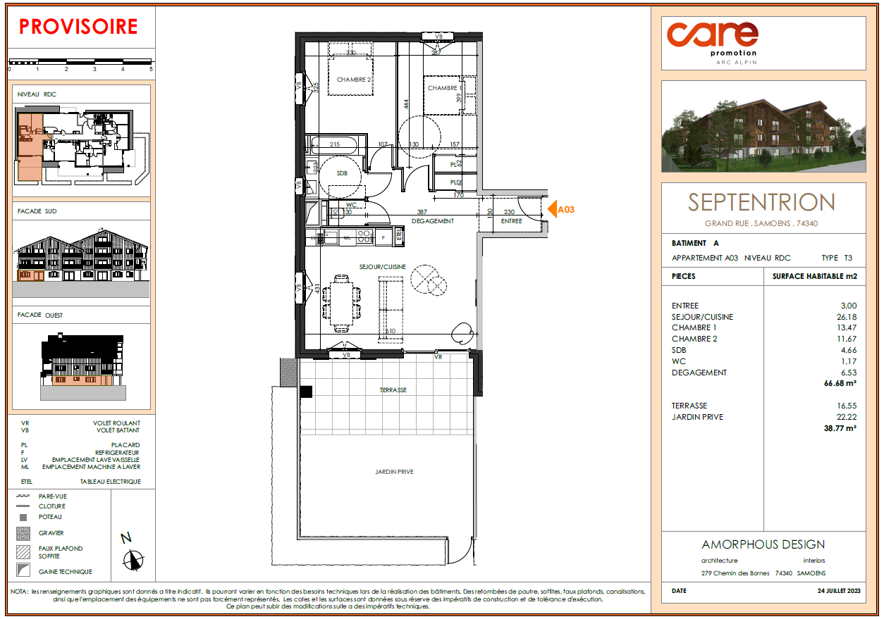 Appartement T3 exposé sud-ouest dans le centre de Samoëns