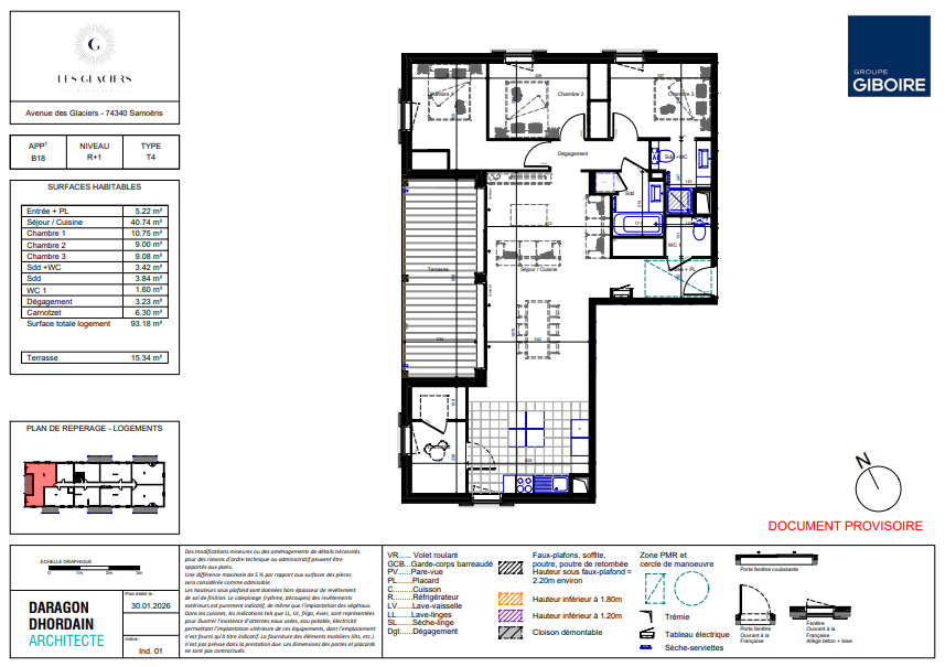Appartement 4 pièces 93 m2 avec balcon
